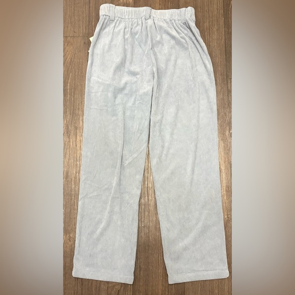 Halara AuraCord Cloud Ribbed Pants Blue Gray Petite S Wide Leg Stretch NWT - Picture 6 of 9